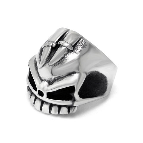 Retro Stainless Steel Skull Double Sword Embossed Ring For Men Punk Rock Gothic Nightclub Fashion Jewelry Band Ring Gift
