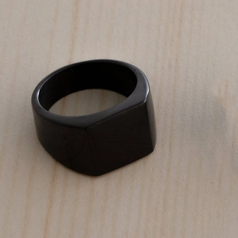 Minimalist Men Stainless Steel Square Signet Ring Smooth Surface Polished Geometric Band Jewelry For Daily Wear Accessory
