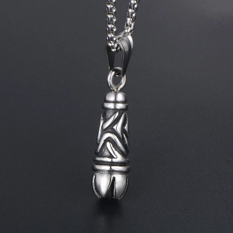 Collar con Colgante de Patrón Tribal Gótico de Acero Inoxidable Joyería de Estilo Punk Vintage para Hombre Mujer