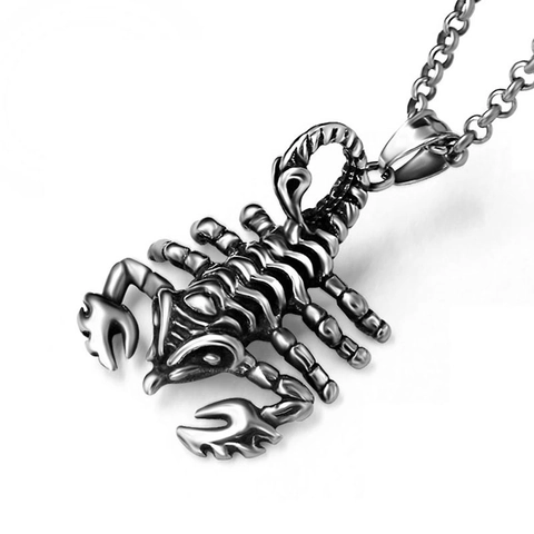 Retro Gothic Punk Titanium Steel Scorpion Pendant Necklace For Men Scorpio Animal Charm Jewelry Accessories Gift