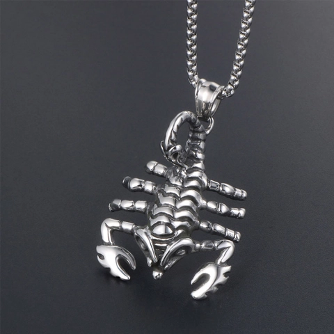 Retro Gothic Punk Titanium Steel Scorpion Pendant Necklace For Men Scorpio Animal Charm Jewelry Accessories Gift