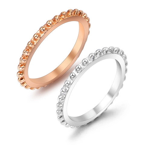 Anello Minimalista con Perline in Acciaio Inossidabile per Donna Uomo Vintage Impilabile Lucido Sottile Gioielli di Moda