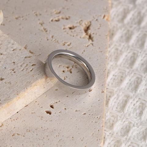 Minimalist Titanium Steel Plain Band Ring For Men Women Couple Polished Simple Gold Silver Black Fashion Jewelry Finger Ring