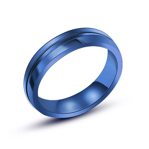 Anello Minimalista in Acciaio al Titanio per Uomo Donna Lucido Scanalatura Centrale Anello Geometrico Gioielli Quotidiani