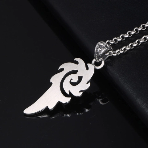 Vintage Edelstahl Halskette Mit Flammen Spiral Design Und Stern Gravur Ideal Für Den Punk Und Gothic Stil Im Modischen Modebereich