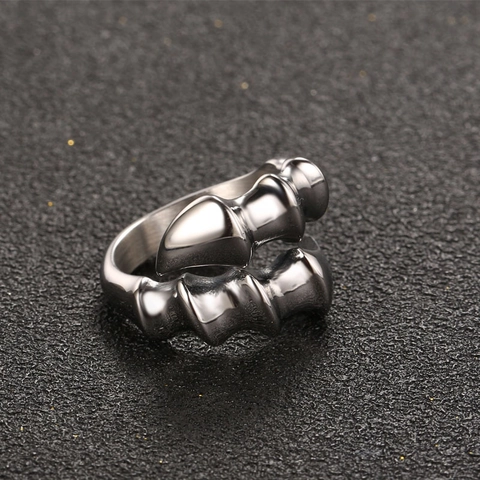 Vintage Titanium Steel Beast Claw Ring Punk Gothic Joint Bone Ring For Men Polished Hard Industrial Style Finger Band
