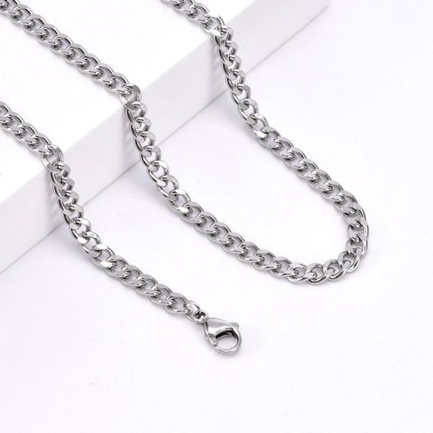 Hip Hop Cuban Link Chain Necklace For Men Women High Polished Stainless Steel Curb Chain Trendy Punk Clavicle Jewelry Gift