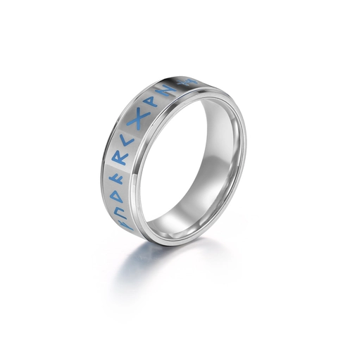 Bague Spinner Runique Viking Nordique en Acier Inoxydable pour Hommes Femmes Poli Vintage Anneau Anti-stress Bijoux Mystiques