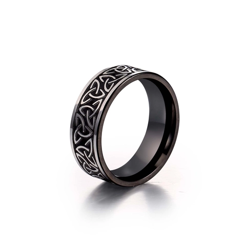 Vintage Viking Celtic Knot Stainless Steel Ring For Men Nordic Retro Bronze Band Gothic Punk Jewelry Finger Ring Gift