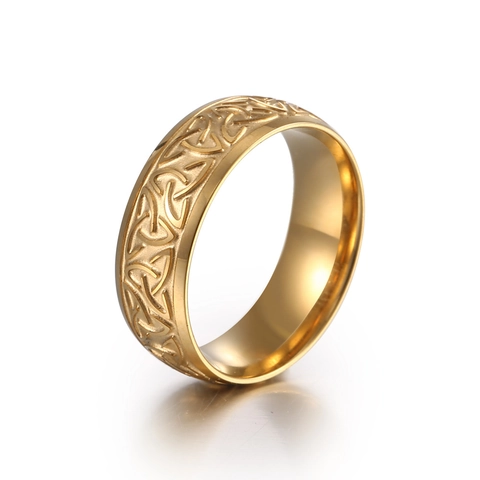 Anello in Acciaio Inossidabile Nodo Celtico Vichingo per Uomo Anello a Fascia in Stile Vintage Retro Accessorio in Acciaio al Titanio Lucidato