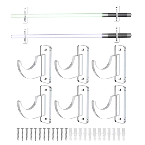 Acrylic Wall Mount Bracket Lightsaber Stand Skateboard Rack Baseball Bat Hanger Transparent Black Display Holder Home Storage Rack