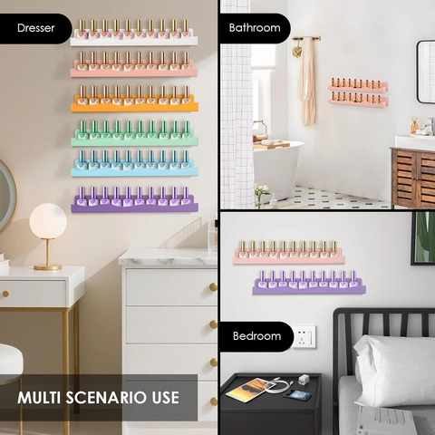 Acrylic Floating Shelves For Nail Polish Wall Mounted Makeup Storage Rack Colorful Perfume Display Ledge Bathroom Organizer