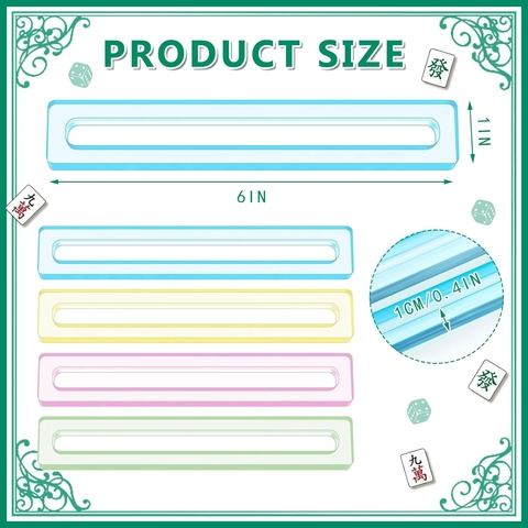 Multicolor Acrylic Mahjong Line Finder Beginners Mahjong Reader With Tassels Clear Score Card Holder American Mahjong Accessory