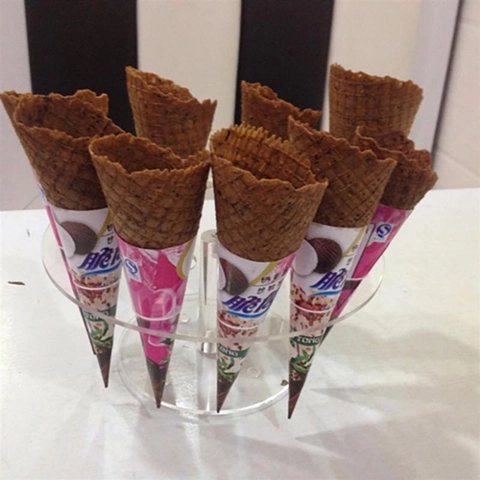 Présentoir à Cornets de Glace en Acrylique Transparent 16 Trous Support Rond pour Fête Mariage Magasin de Desserts Rack Alimentaire