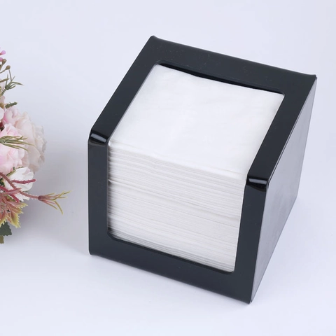 Modern Black Acrylic Tissue Box Square Napkin Holder For Living Room Restaurant Office Minimalist Desktop Storage Organizer