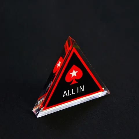 Marcador All In Triangular de Acrílico de Doble Cara Botón de Repartidor Accesorios Profesionales para Juegos de Cartas Texas Holdem