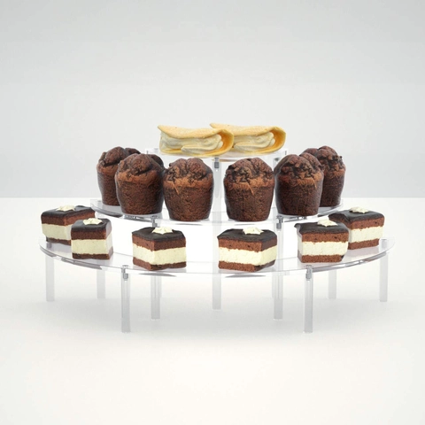 Clear Acrylic Cake Display Stand Tiered Dessert Cupcake Holder Makeup Storage Organizer For Party Home Decor