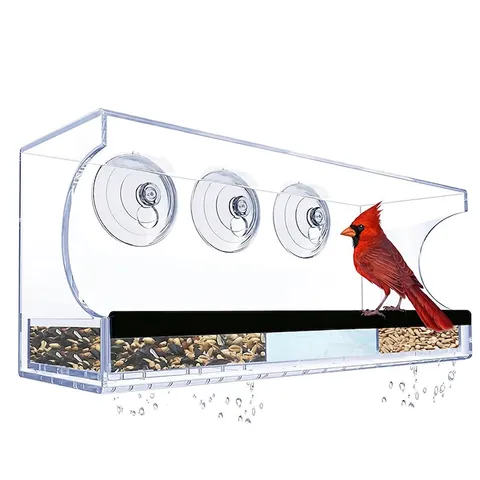 Klarsicht Acryl Fenster Vogelhäuschen Mit Starken Saugnäpfen Transparentes Vogelhaus Für Den Garten Zur Vogelbeobachtung