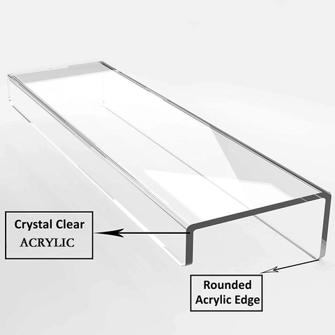 Transparent Acrylic Floating Shelf Wall Mounted Invisible Book Shelf Bathroom Kitchen Storage Organizer Modern Polished Rack