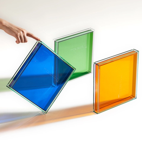 Modern Noords Acryl Gekleurd Transparant Opbergplateau Minimalistisch Geometrisch Decoratief Dienblad Voor Sieraden Thuis Organisatie