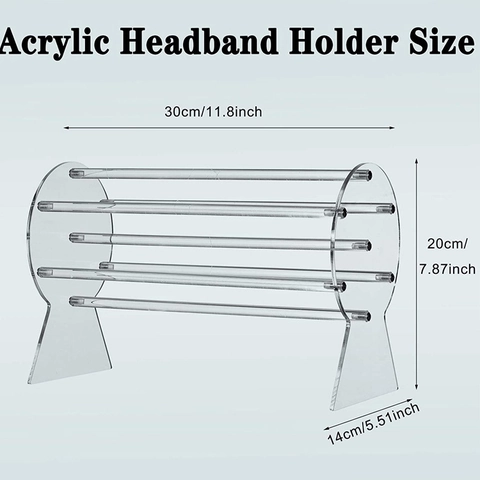 Acrylic Headband Holder Display Stand Clear Hairband Organizer Detachable Scrunchie Storage Rack For Women Vanity Decor