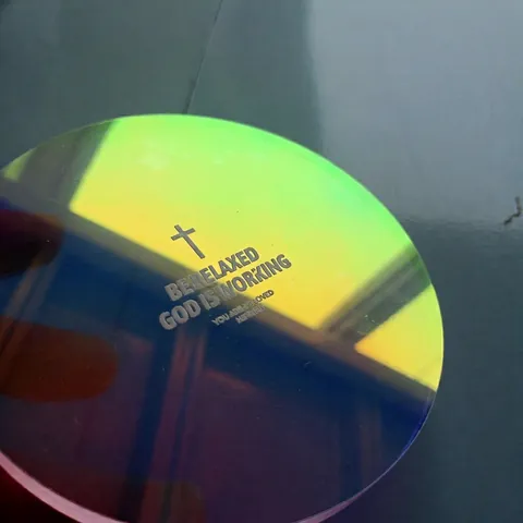 Sottobicchiere Moderno in Acrilico Nordico Rotondo Iridescente Termoisolante Tappetino per Tazza Con Citazioni Inglesi Decorativo per Casa Ufficio