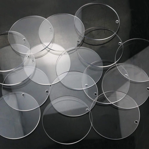 Clear Acrylic Round Discs With Hole Transparent Circular Plates For DIY Crafts Keychain Painting Sign Frame