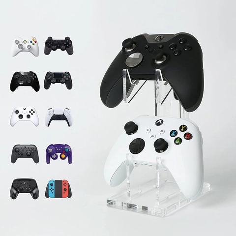 Transparent Acrylic Game Controller Stand Dual Layer Desktop Gamepad Holder Mount Bracket For PS4 PS5 Xbox Switch Pro