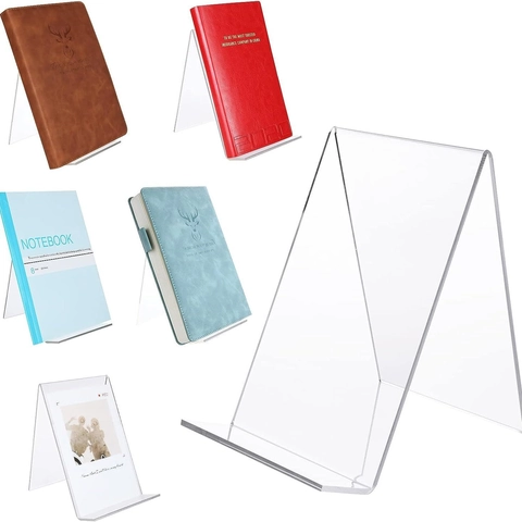 Klarer Acryl L-Form Buch Display-Ständer Transparente Ablage Für Bücher Alben Notizbücher Schreibtisch Organizer Halter