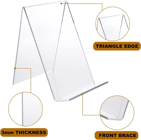 Klarer Acryl L-Form Buch Display-Ständer Transparente Ablage Für Bücher Alben Notizbücher Schreibtisch Organizer Halter