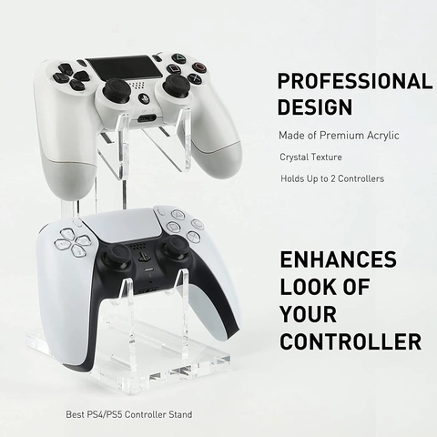 Transparent Acrylic Game Controller Stand Dual Layer Desktop Gamepad Holder Mount Bracket For PS4 PS5 Xbox Switch Pro