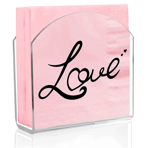Modern Transparent Acrylic U-Shaped Cocktail Napkin Holder Rectangular Paper Tissue Box For Home Tabletop Restaurant Desk Storage