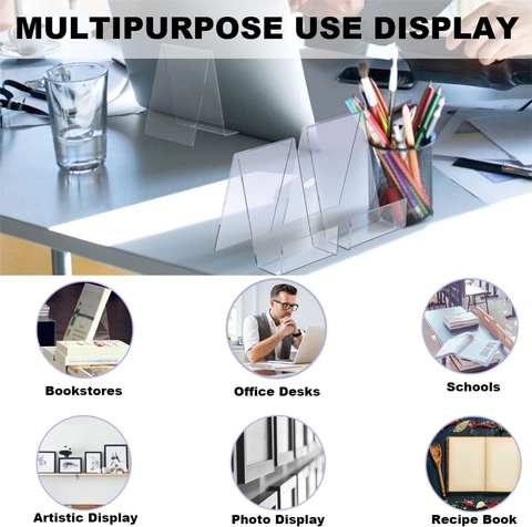 Klarer Acryl Buchständer L-Förmig Transparenter Displayhalter Für Bücher Fotos Notizbücher Tablets Büro Hausbedarf
