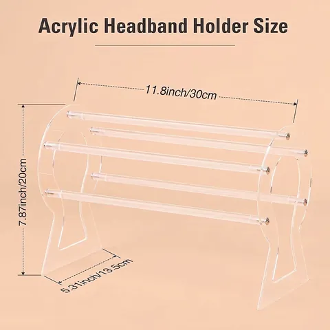 Transparent Acrylic Headband Holder Organizer Detachable Hairband Display Stand Storage Rack For Girls Women Home Store Decor