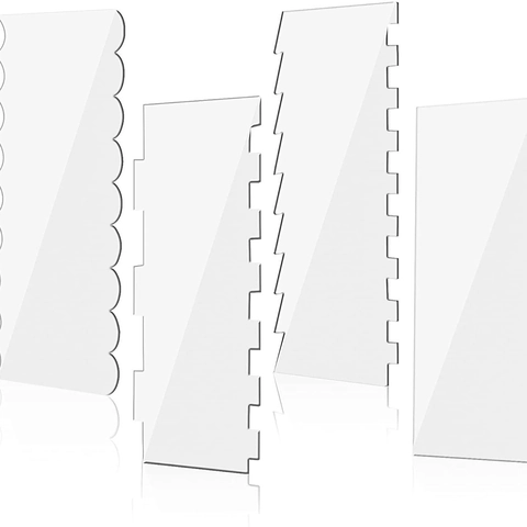 Clear Acrylic Cake Scraper Various Patterned Edges Smoother Icing Comb DIY Baking Tools For Buttercream Decoration