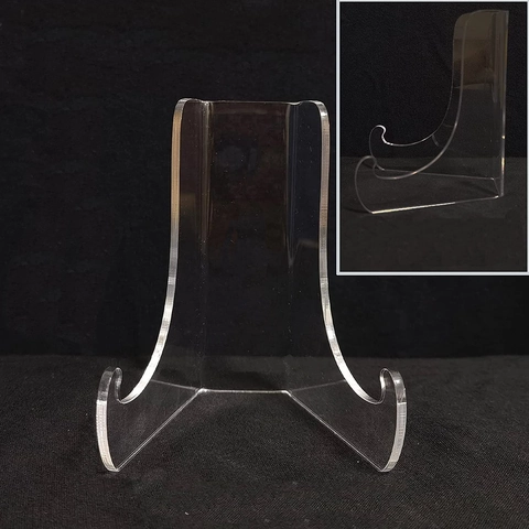 Clear Acrylic Display Stand For Plates Books Tea Cakes Transparent Plastic Easel Holder For Home Store Exhibition Decor