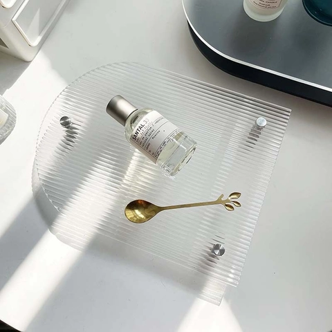 Vassoio in Acrilico Iridescente Irregolare Nordico Stile Ins Vassoio a Onde per Caffè Gioielli Profumi Arredo Casa