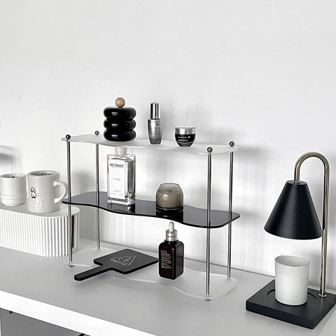 Ins Minimalist Acrylic Desktop Storage Rack Transparent Multi-Layer Cosmetic Perfume Aromatherapy Display Stand