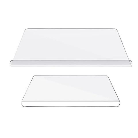 Transparent Acrylic Cutting Board With L-Shaped Lip Non-Slip Countertop Protector Durable Large Pastry Board For Kitchen Counter Home Use