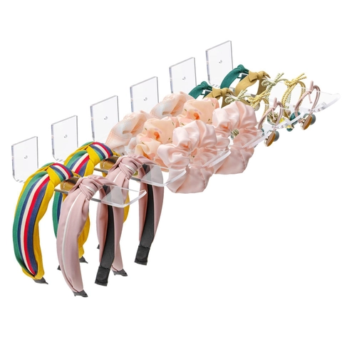 Acryl Wandhalterung Stirnband Display Rack Klar L-Form Haar-Accessoire Organizer Für Scrunchies Haarbänder Lagerung Halter Haus Organizer