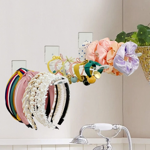 Acryl Wandhalterung Stirnband Display Rack Klar L-Form Haar-Accessoire Organizer Für Scrunchies Haarbänder Lagerung Halter Haus Organizer