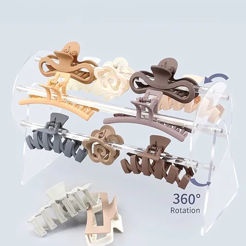 Transparent Acryl Haarklammer Displayständer 360 Grad Drehung Claw Clip Organizer Für Haarschmuck Stirnband Lagerregal