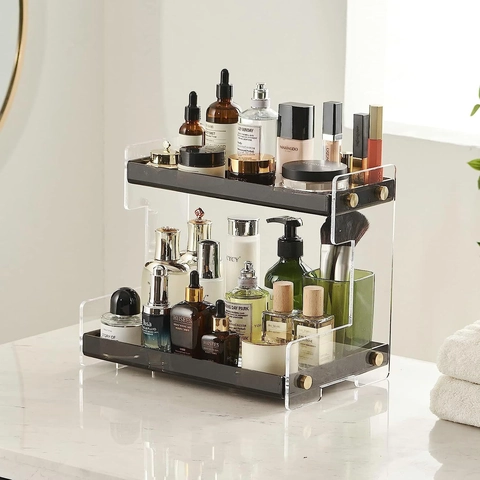 Acrylic Multilayer Cosmetic Organizer Storage Rack Skincare Perfume Display Stand Vanity Makeup Holder For Bedroom Bathroom