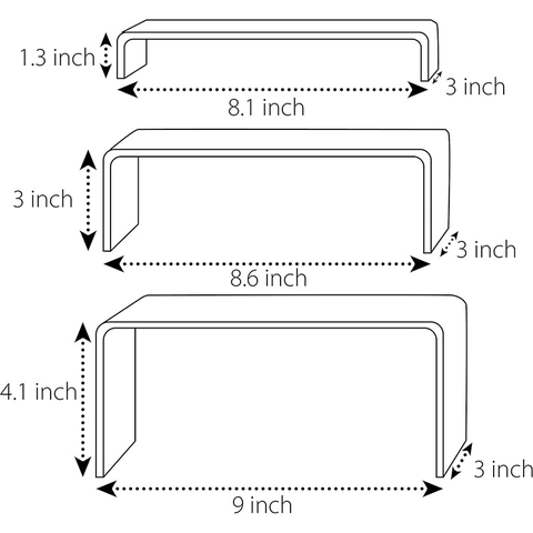 Clear Acrylic Display Risers Nested Showcase Stands For Jewelry Cupcakes Collection Retail Shoes Display Transparent Riser