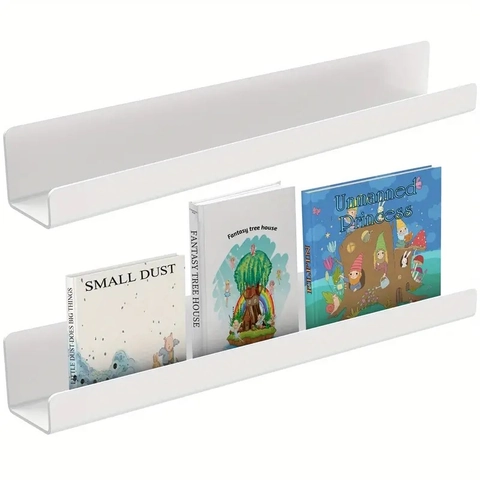 Acrylic Magnetic Floating Bookshelf For Fridge Whiteboard Office Classroom Modern Minimalist Wall Mount Display Storage Organizer Rack