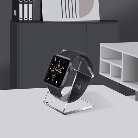 Clear Acrylic Watch Display Stand Minimalist Transparent L-Shaped Watch Holder Jewelry Showcase Desktop Organizer For Home Store