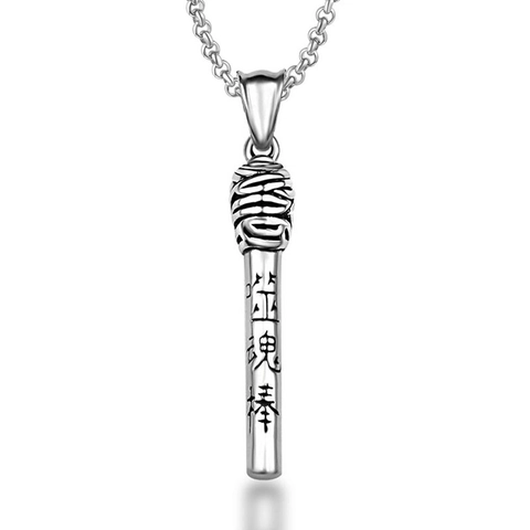 Gothic Titaniumstaal Soul-Eating Stick Lucifer Hanger Halsketting Voor Mannen Vrouwen Gepersonaliseerde Zilveren Sieraden Cadeau