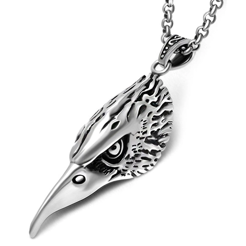 Collana con Ciondolo Testa di Aquila in Acciaio Inossidabile Vintage per Uomo Stile Punk Biker Retro Aquila Gioielli