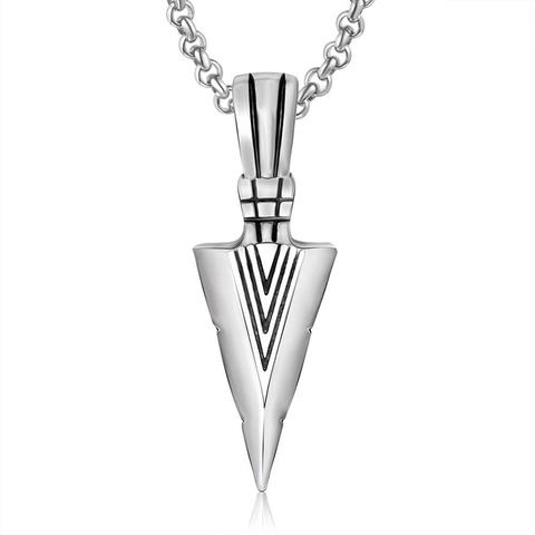 Collana Con Ciondolo A Punta Di Freccia Da Uomo In Acciaio Inossidabile Design Geometrico Vintage Per Uno Stile Quotidiano