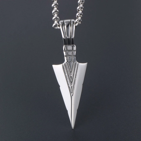 Collana Con Ciondolo A Punta Di Freccia Da Uomo In Acciaio Inossidabile Design Geometrico Vintage Per Uno Stile Quotidiano